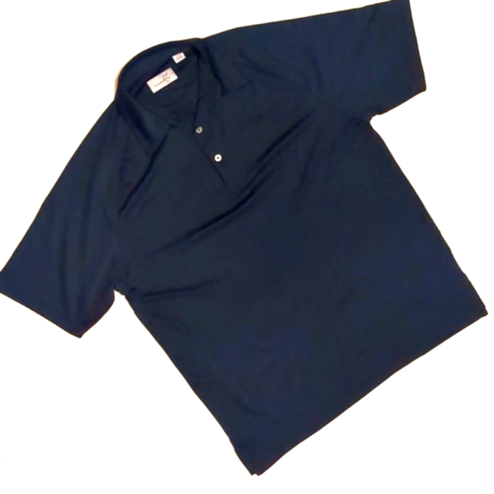 Ashworth Golf Shirt Dark Navy Blue Polo Short Sleeve Shirt Men's Med Casual EUC